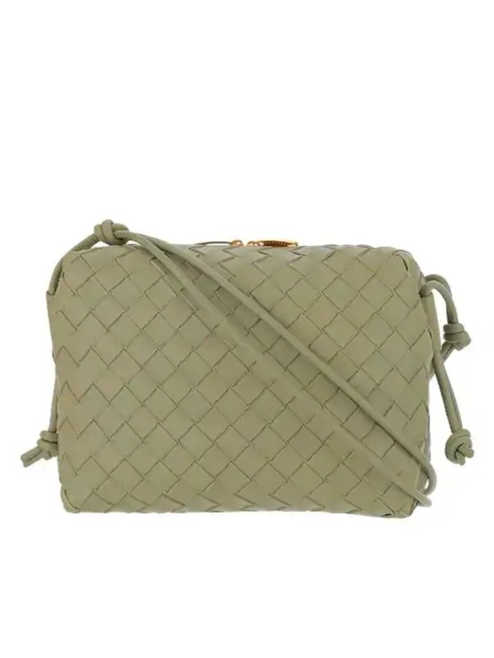 Bottega Veneta intrecciato woven small loop bag in Travertine Green